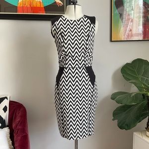 H&M black and white chevron dress
